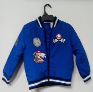 Kids Mario Kart Blue Cartoon Character Jacket Size 8